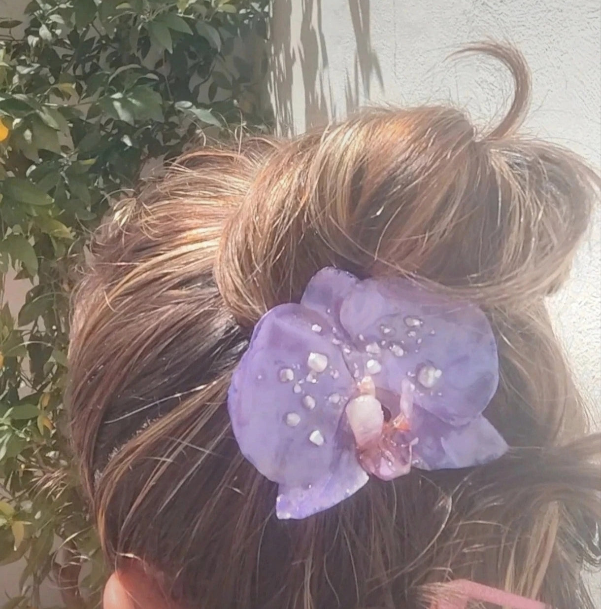 Clip de pelo de orquídea real