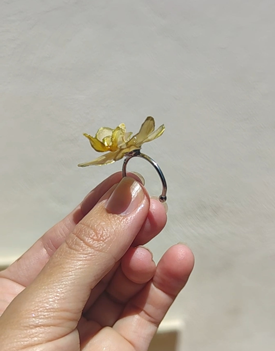Anillo de orquídea real resinada
