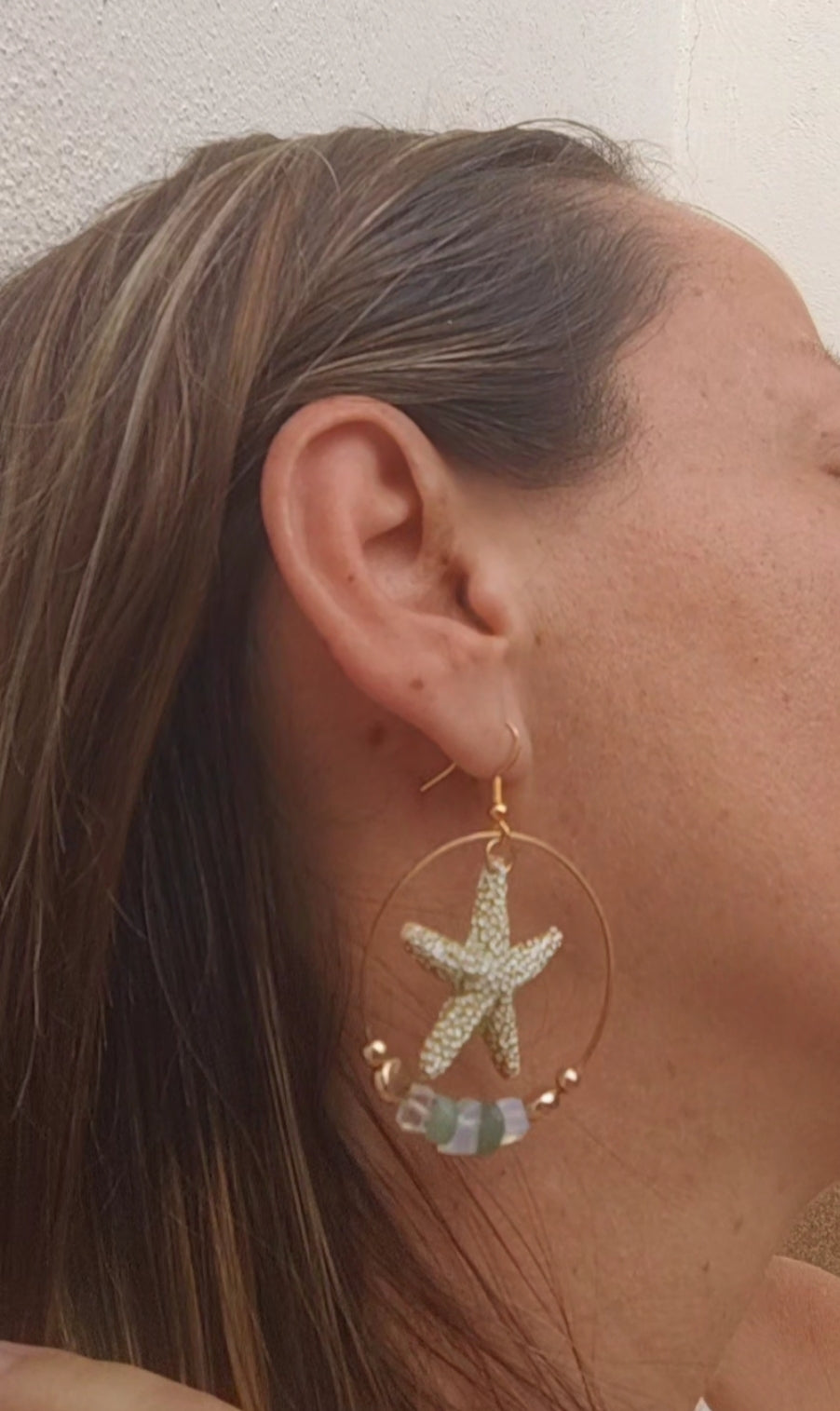 Pendientes de estrellas y piedras naturales
