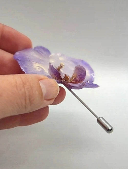 Alfiler de orquídea real resinada