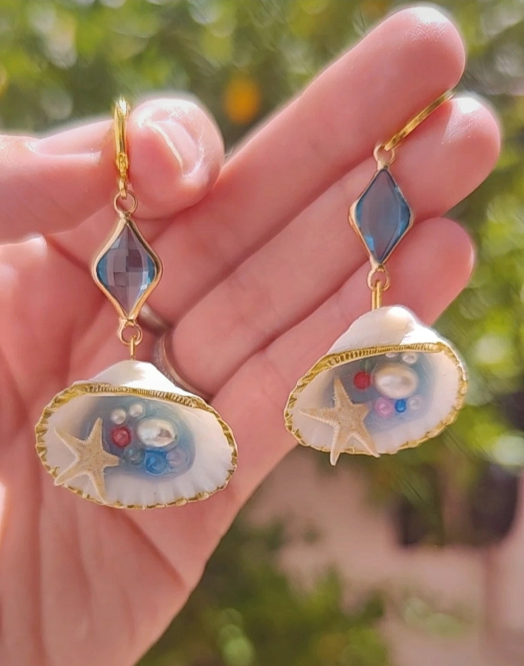 Pendientes de conchas reales