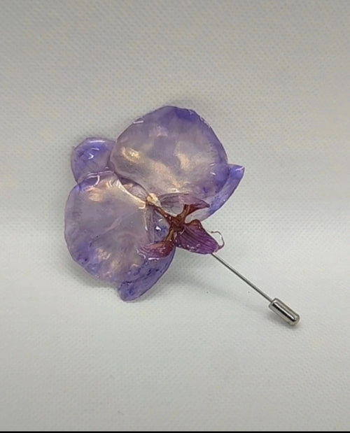 Alfiler de orquídea real resinada