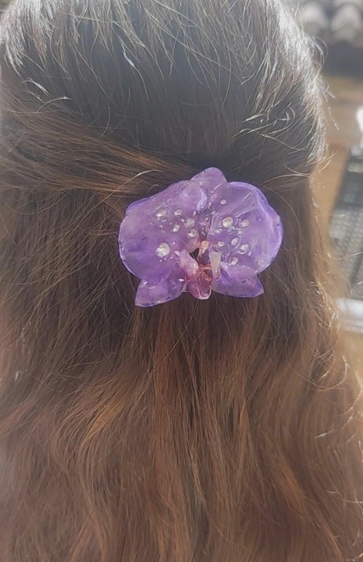 Clip de pelo de orquídea real
